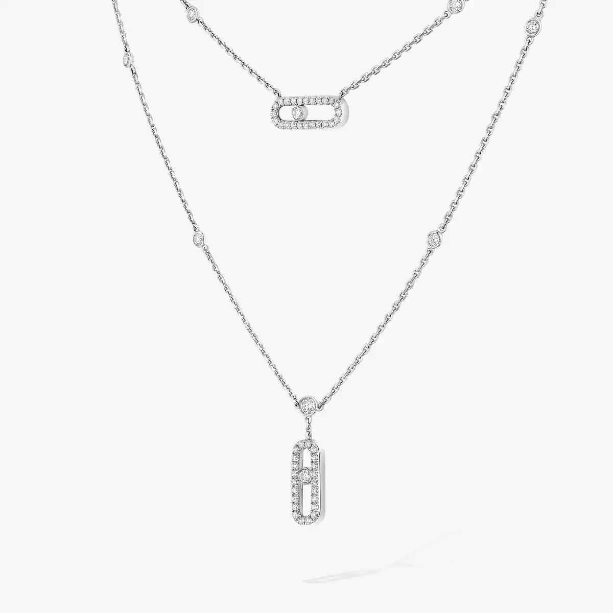 [Saipan]MOVE UNO 2-ROW PAVÉ NECKLACE