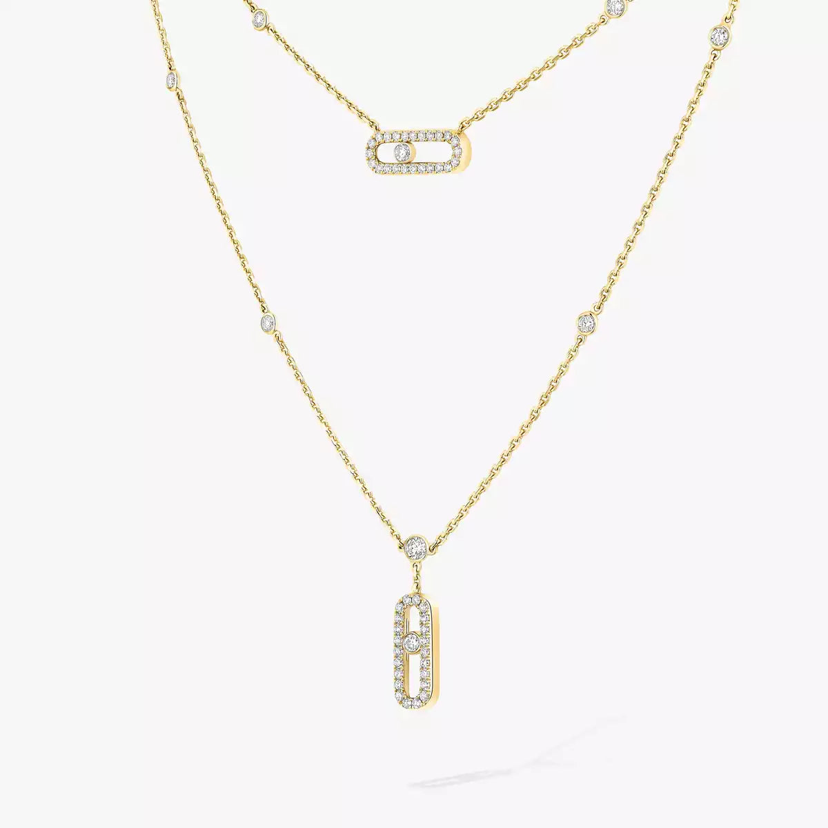 [Saipan]MOVE UNO 2-ROW PAVÉ NECKLACE