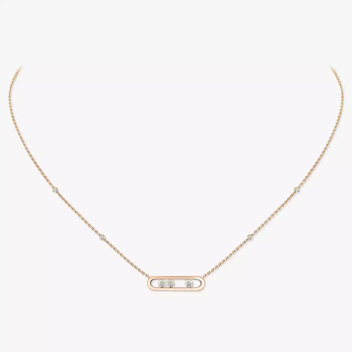 [Saipan]MOVE PAVÉ PENDANT 4 MOVING DIAMONDS NECKLACE