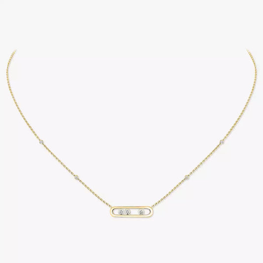 [Saipan]MOVE PAVÉ PENDANT 4 MOVING DIAMONDS NECKLACE