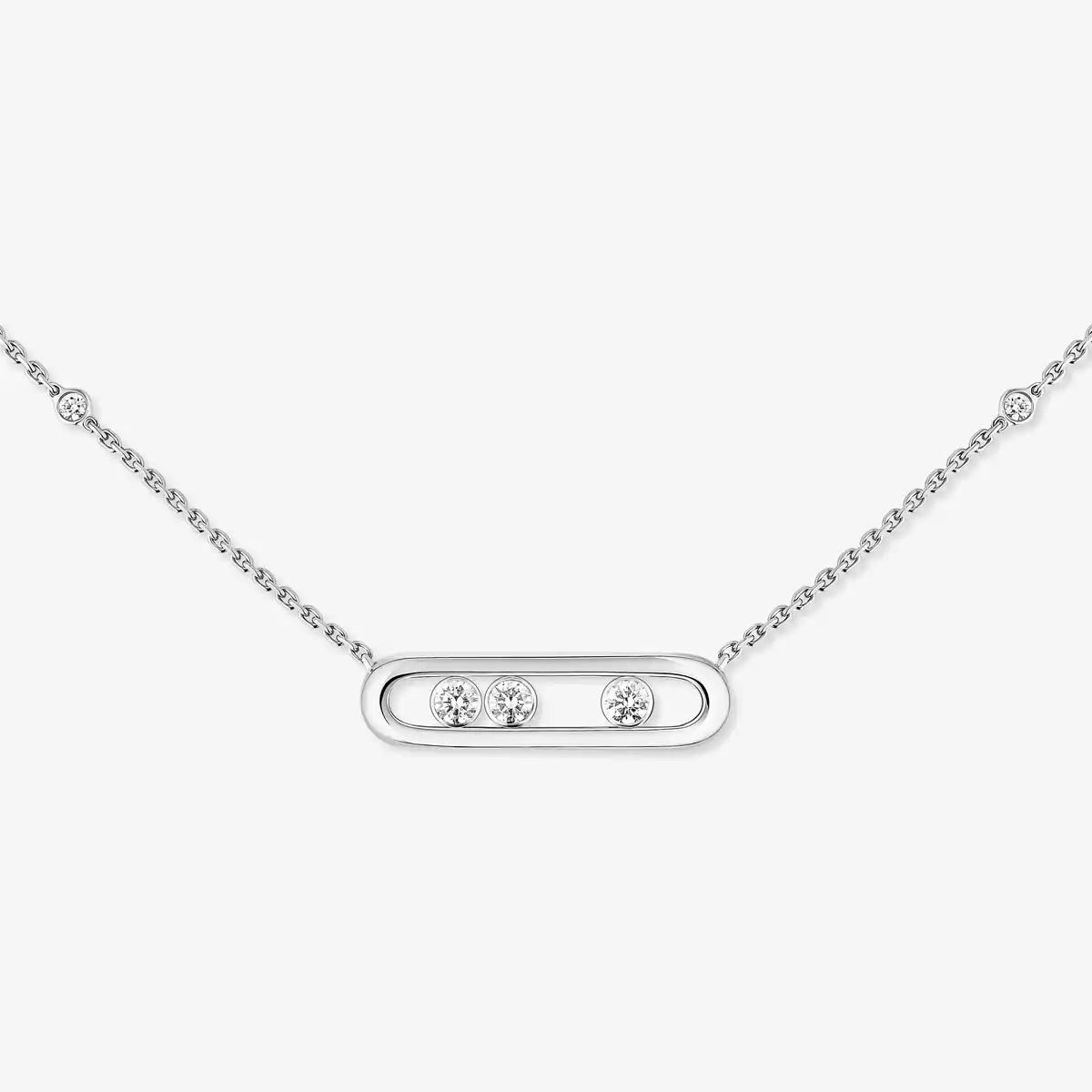 [Saipan]MOVE PAVÉ PENDANT 4 MOVING DIAMONDS NECKLACE