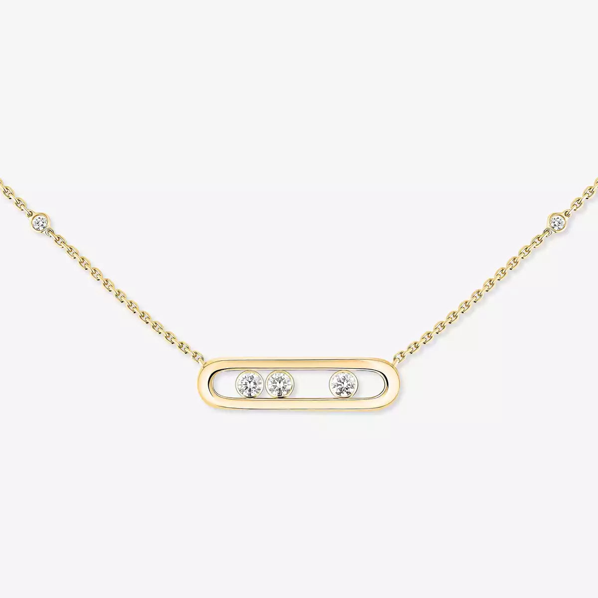 [Saipan]MOVE PAVÉ PENDANT 4 MOVING DIAMONDS NECKLACE