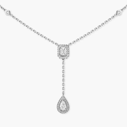 [Saipan]SUGAR CUBE & TEARDROP FULL PAVÉ NECKLACE