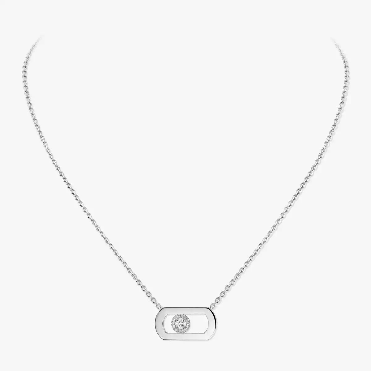 [Saipan]LARGE MOVE PENDANT SINGLE DIAMOND NECKLACE