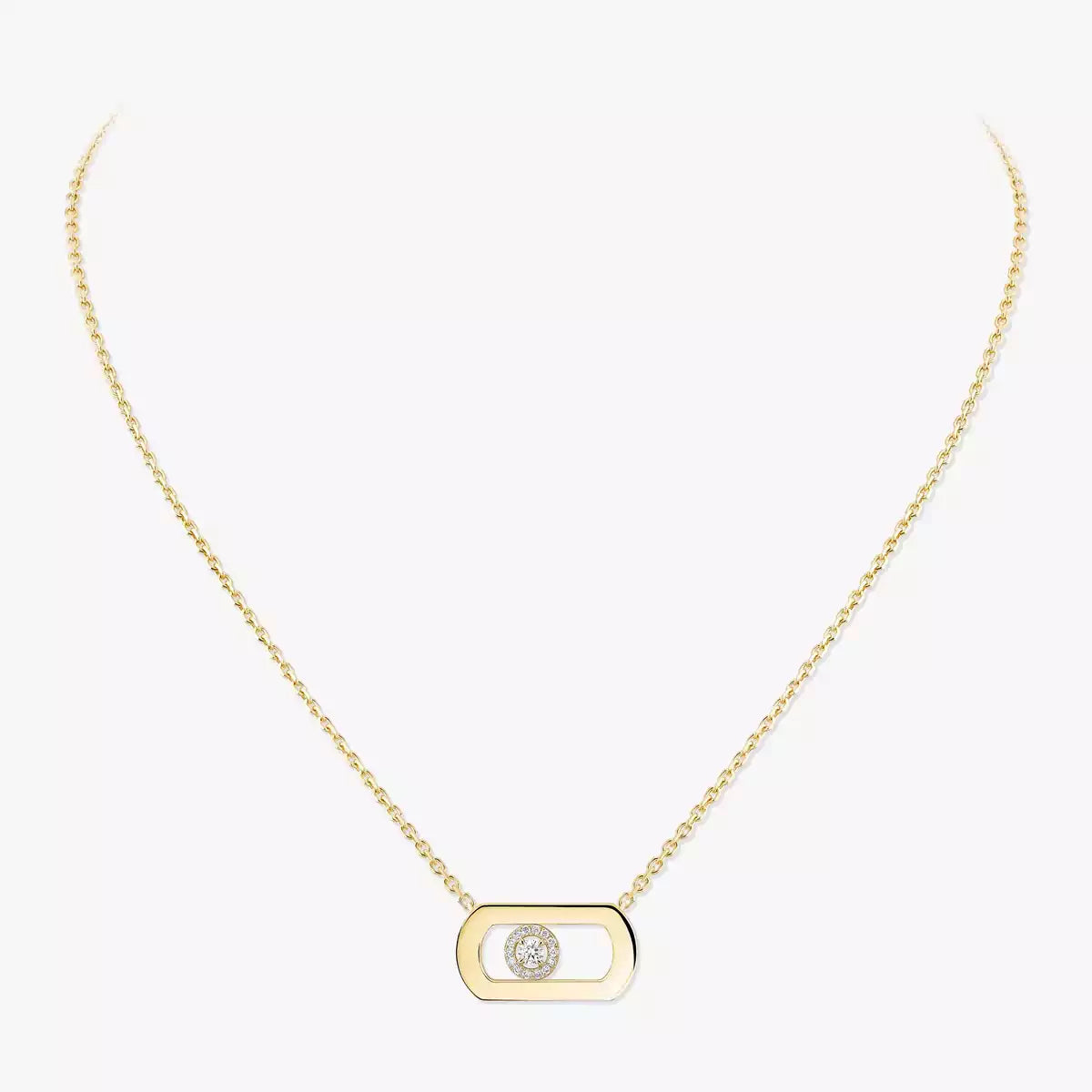 [Saipan]LARGE MOVE PENDANT SINGLE DIAMOND NECKLACE