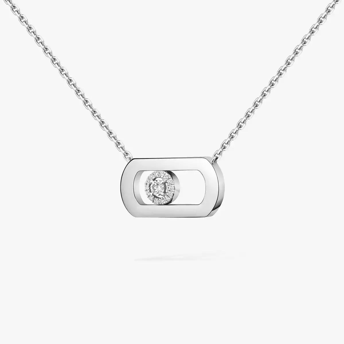 [Saipan]LARGE MOVE PENDANT SINGLE DIAMOND NECKLACE
