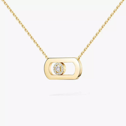 [Saipan]LARGE MOVE PENDANT SINGLE DIAMOND NECKLACE
