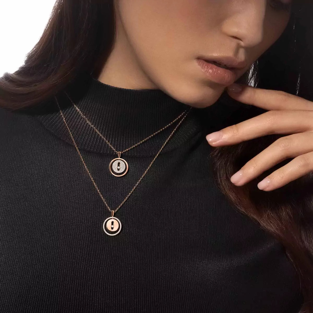 [Saipan]LUCKY MOVE FULL PAVÉ DIAMOND NECKLACE