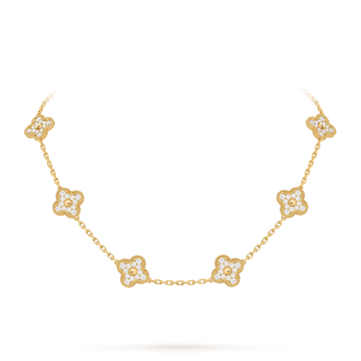 [Saipan]CLASSIC LUCKY 10-MOTIF CLOVER NECKLACE GOLD COLLECTION