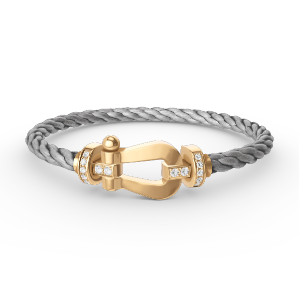 [Saipan]FORCE LARGE HORSESHOE HALF DIAMOND BRACELET - GOLD