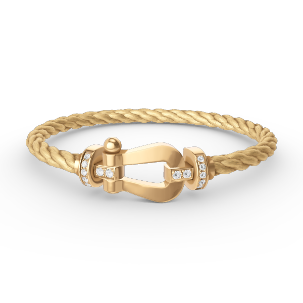 [Saipan]FORCE LARGE HORSESHOE HALF DIAMOND BRACELET - GOLD