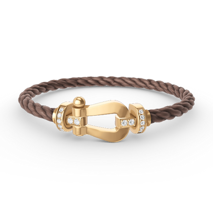 [Saipan]FORCE LARGE HORSESHOE HALF DIAMOND BRACELET - GOLD