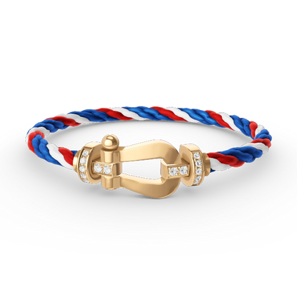 [Saipan]FORCE LARGE HORSESHOE HALF DIAMOND BRACELET - GOLD