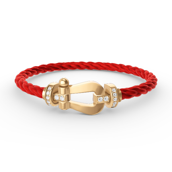 [Saipan]FORCE LARGE HORSESHOE HALF DIAMOND BRACELET - GOLD