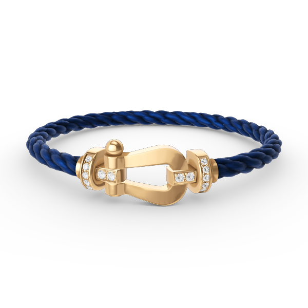 [Saipan]FORCE LARGE HORSESHOE HALF DIAMOND BRACELET - GOLD