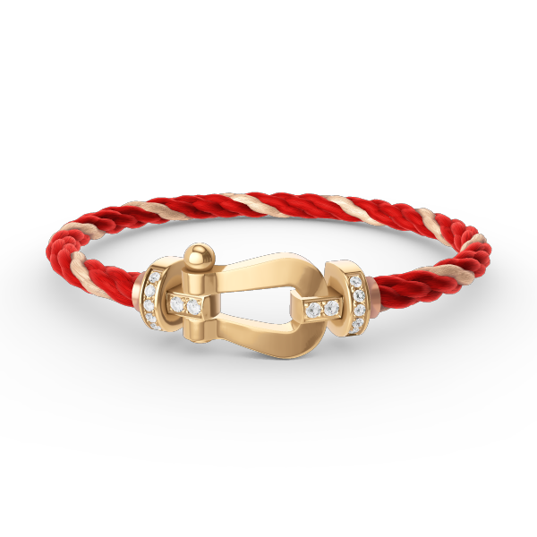 [Saipan]FORCE LARGE HORSESHOE HALF DIAMOND BRACELET - GOLD