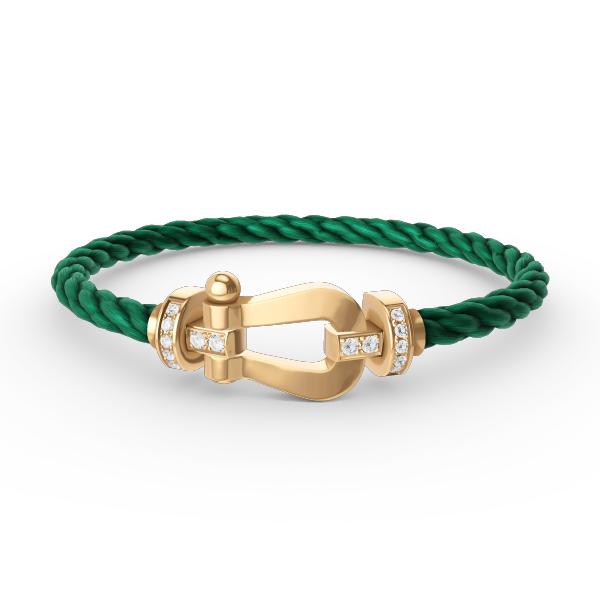 [Saipan]FORCE LARGE HORSESHOE HALF DIAMOND BRACELET - GOLD