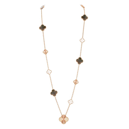 [Saipan]DETACHABLE 15-MOTIF CLOVER STATEMENT SET - GREY MOTHER-OF-PEARL & LASER