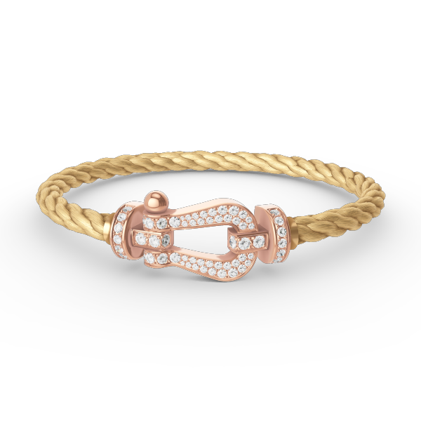 [Saipan]FORCE LARGE HORSESHOE FULL DIAMOND BRACELET - ROSE GOLD