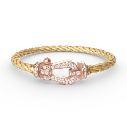 [Saipan]FORCE LARGE HORSESHOE FULL DIAMOND BRACELET - ROSE GOLD