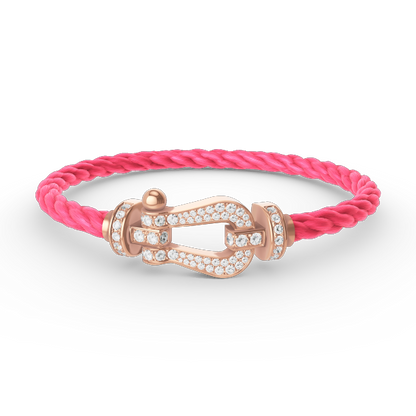 [Saipan]FORCE LARGE HORSESHOE FULL DIAMOND BRACELET - ROSE GOLD