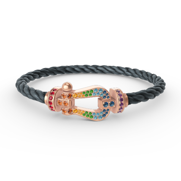 [Saipan]FORCE LARGE HORSESHOE COLORED DIAMOND BRACELET - ROSE GOLD