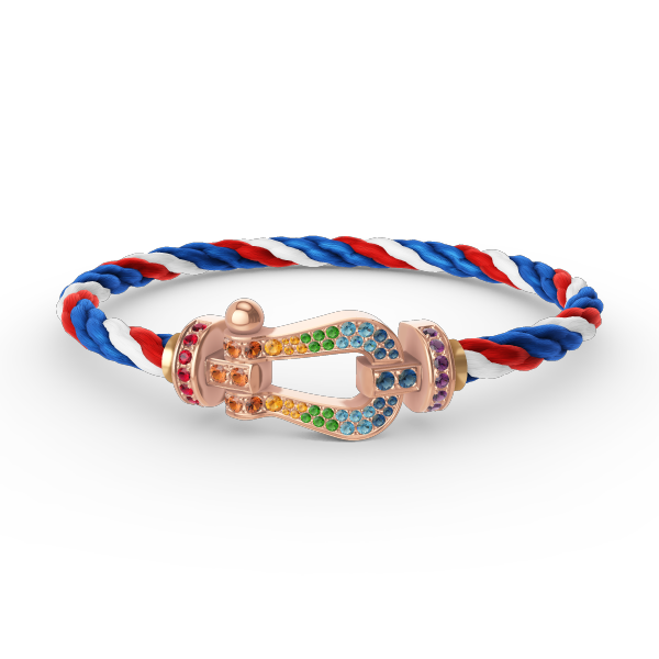 [Saipan]FORCE LARGE HORSESHOE COLORED DIAMOND BRACELET - ROSE GOLD