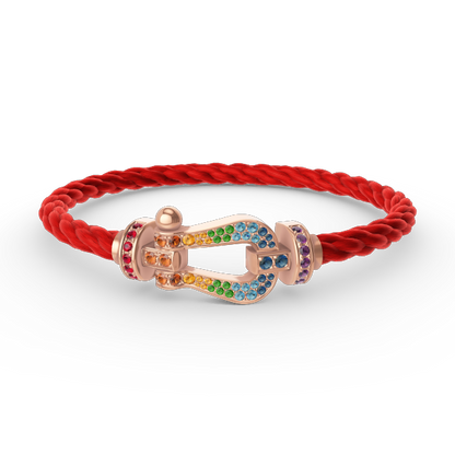 [Saipan]FORCE LARGE HORSESHOE COLORED DIAMOND BRACELET - ROSE GOLD