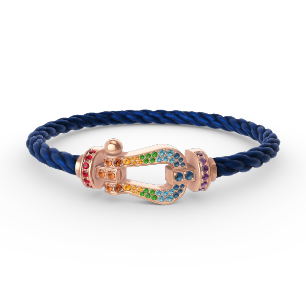 [Saipan]FORCE LARGE HORSESHOE COLORED DIAMOND BRACELET - ROSE GOLD