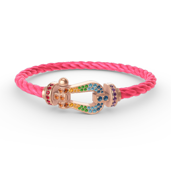 [Saipan]FORCE LARGE HORSESHOE COLORED DIAMOND BRACELET - ROSE GOLD