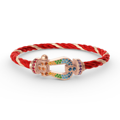 [Saipan]FORCE LARGE HORSESHOE COLORED DIAMOND BRACELET - ROSE GOLD