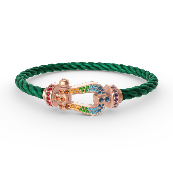 [Saipan]FORCE LARGE HORSESHOE COLORED DIAMOND BRACELET - ROSE GOLD