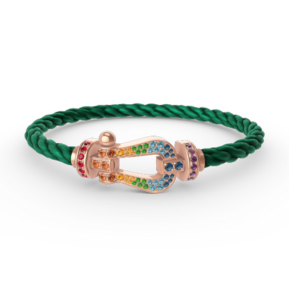 [Saipan]FORCE LARGE HORSESHOE COLORED DIAMOND BRACELET - ROSE GOLD