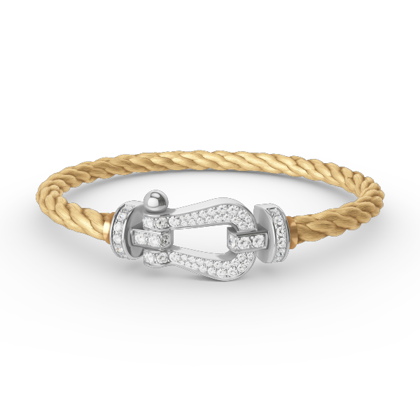 [Saipan]FORCE LARGE HORSESHOE FULL DIAMOND BRACELET - WHITE GOLD