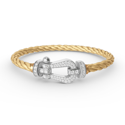 [Saipan]FORCE LARGE HORSESHOE FULL DIAMOND BRACELET - WHITE GOLD