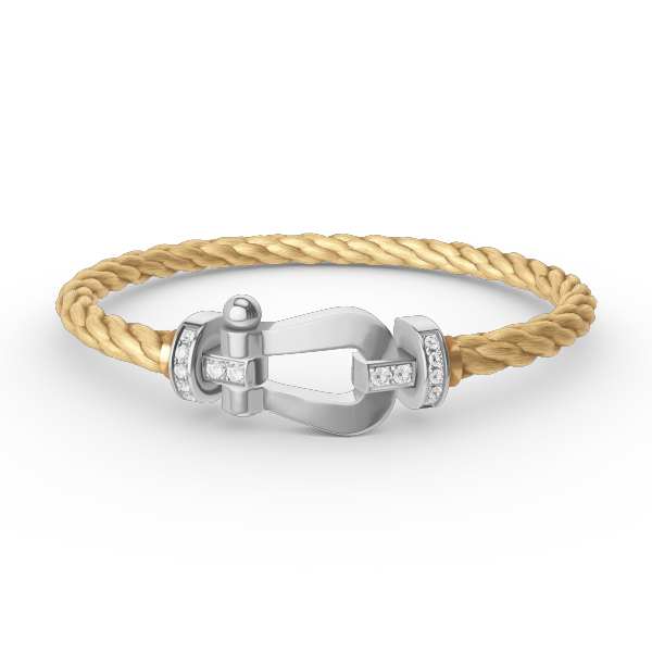[Saipan]FORCE LARGE HORSESHOE HALF DIAMOND BRACELET - WHITE GOLD