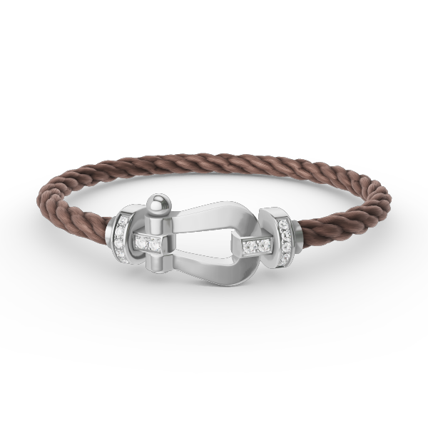 [Saipan]FORCE LARGE HORSESHOE HALF DIAMOND BRACELET - WHITE GOLD