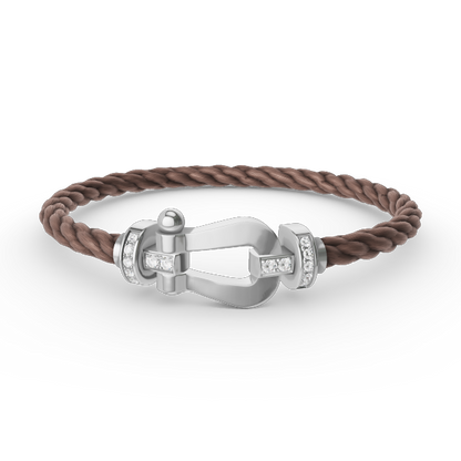 [Saipan]FORCE LARGE HORSESHOE HALF DIAMOND BRACELET - WHITE GOLD