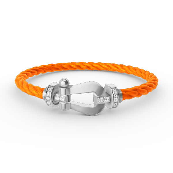 [Saipan]FORCE LARGE HORSESHOE HALF DIAMOND BRACELET - WHITE GOLD