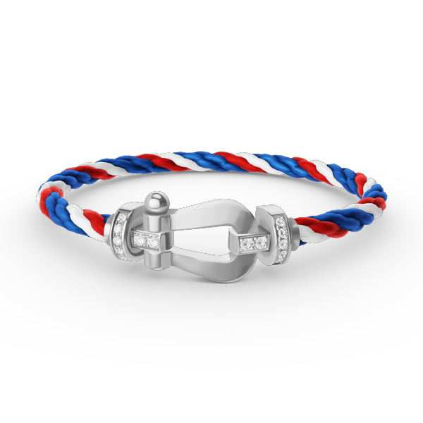 [Saipan]FORCE LARGE HORSESHOE HALF DIAMOND BRACELET - WHITE GOLD