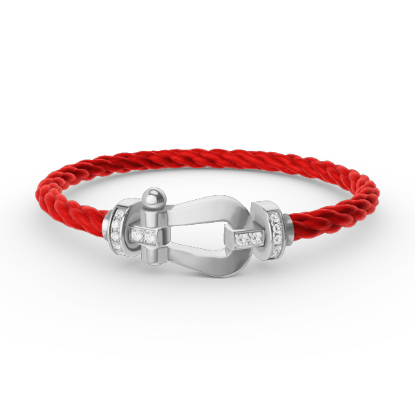 [Saipan]FORCE LARGE HORSESHOE HALF DIAMOND BRACELET - WHITE GOLD