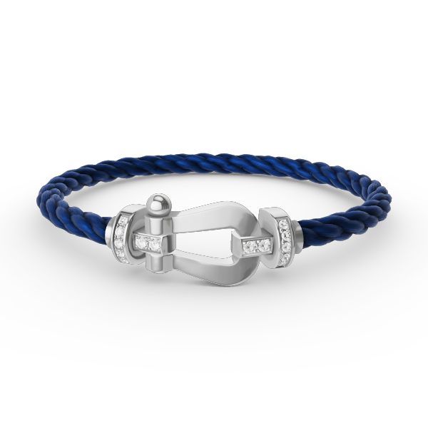 [Saipan]FORCE LARGE HORSESHOE HALF DIAMOND BRACELET - WHITE GOLD
