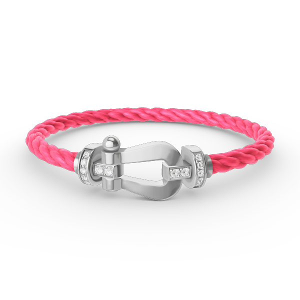 [Saipan]FORCE LARGE HORSESHOE HALF DIAMOND BRACELET - WHITE GOLD