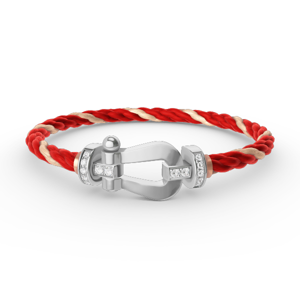 [Saipan]FORCE LARGE HORSESHOE HALF DIAMOND BRACELET - WHITE GOLD