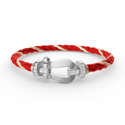 [Saipan]FORCE LARGE HORSESHOE HALF DIAMOND BRACELET - WHITE GOLD