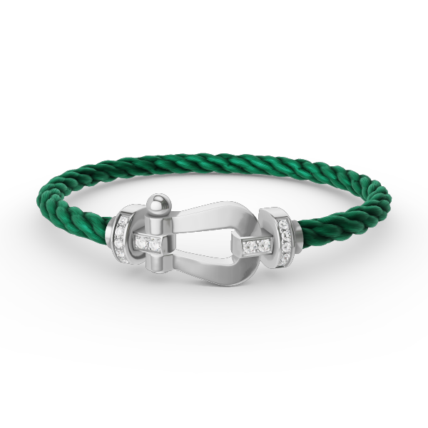 [Saipan]FORCE LARGE HORSESHOE HALF DIAMOND BRACELET - WHITE GOLD