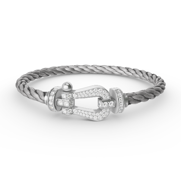 [Saipan]FORCE LARGE HORSESHOE FULL DIAMOND BRACELET - WHITE GOLD