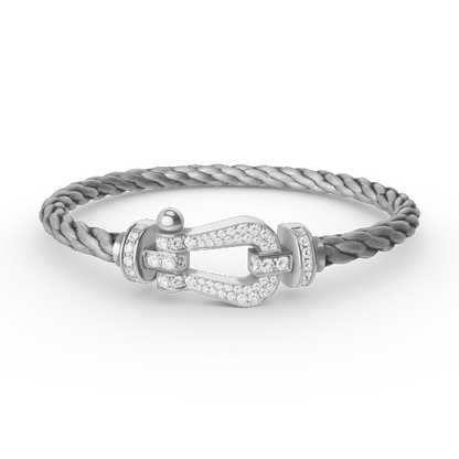 [Saipan]FORCE LARGE HORSESHOE FULL DIAMOND BRACELET - WHITE GOLD
