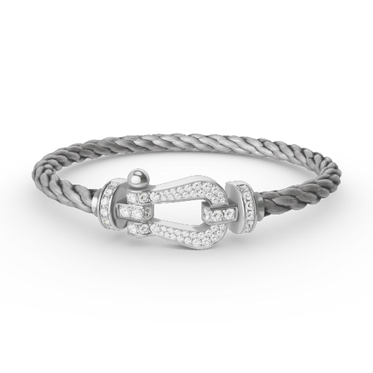 [Saipan]FORCE LARGE HORSESHOE FULL DIAMOND BRACELET - WHITE GOLD