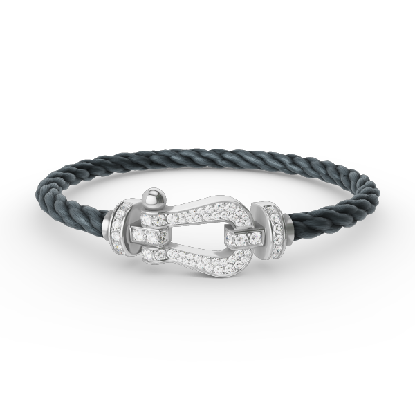 [Saipan]FORCE LARGE HORSESHOE FULL DIAMOND BRACELET - WHITE GOLD